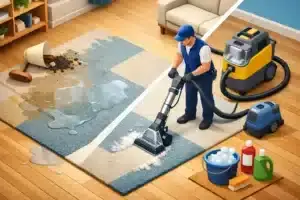 Cas de lavage de tapis après dégât mineur